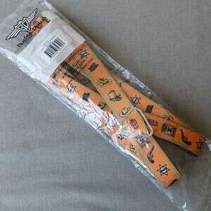 Buckle-Down 1" Old Western Suspenders multicolor elastic steel-plated hardware